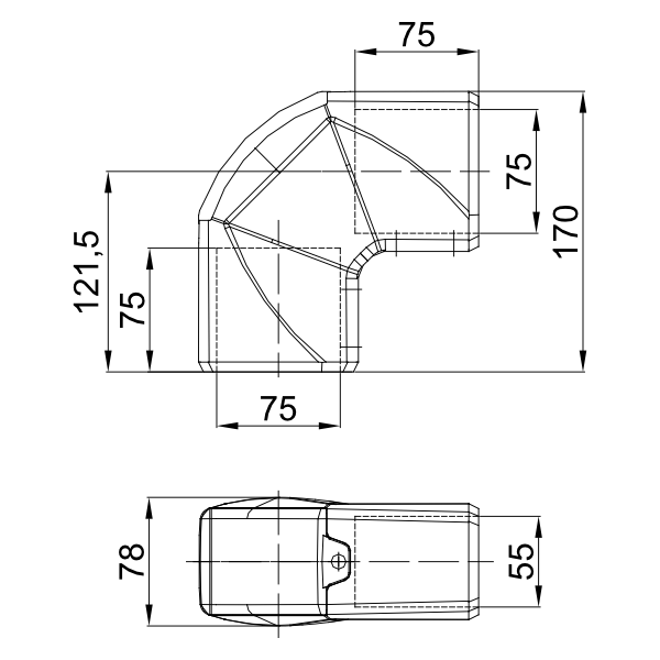90°轉角 55-75-100-00