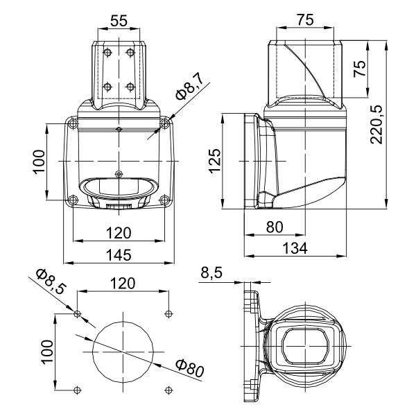 垂直牆座 55-75-170-00