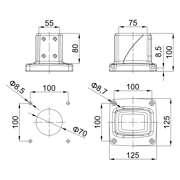 底座 55-75-140-00